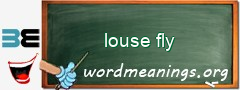 WordMeaning blackboard for louse fly